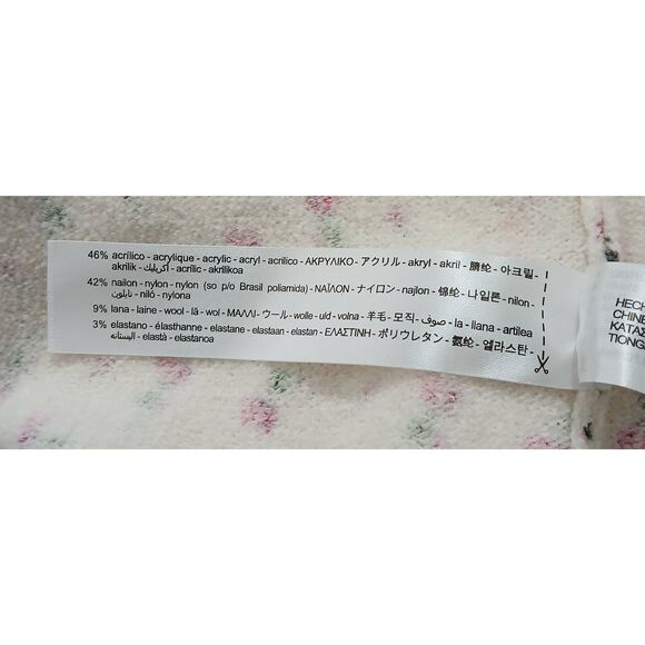 Zara womens medium sweater cardigan cream red fairy Cottagecore wool blend - Picture 7 of 8